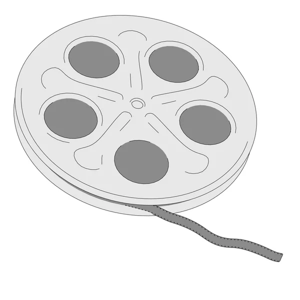 Illustrazione cartone animato di bobina di film — Foto Stock