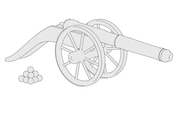 Cartoon image of cannon weapon — Stock Photo, Image