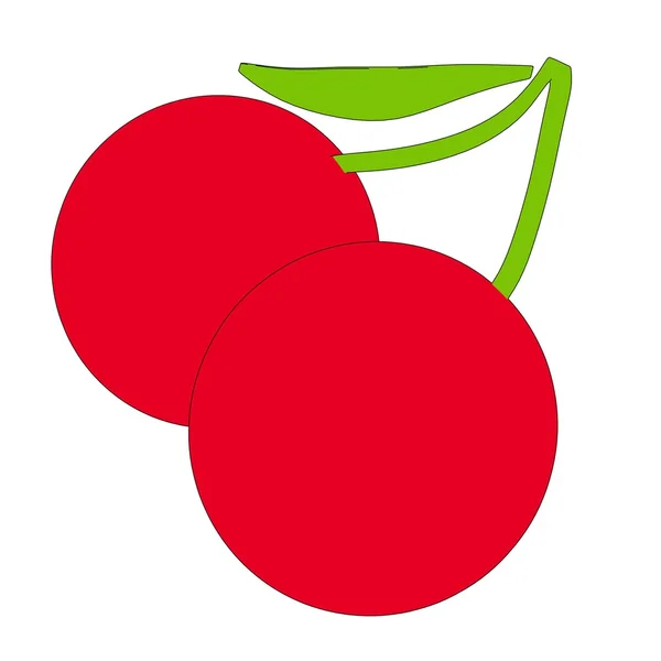 Карикатурное изображение вишневых фруктов — стоковое фото