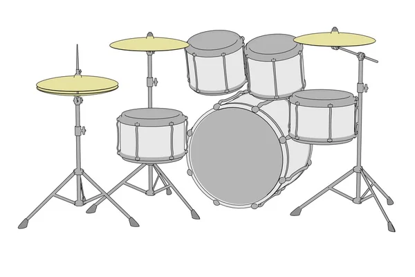 Cartoon illustration of drum set — Stock Photo, Image