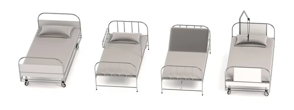 Realistic 3d render of hospital beds — Stock Photo, Image