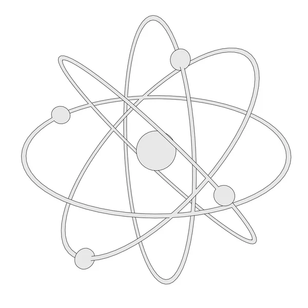 Cartoon image of atom with nucleus — Stock Photo, Image