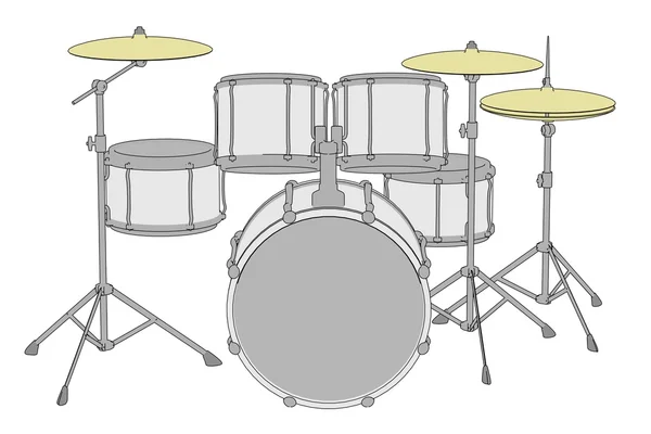 Cartoon illustration of drum set — Stock Photo, Image