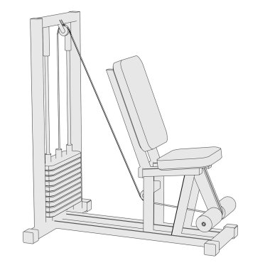 spor salonu makinenin çizgi film resim