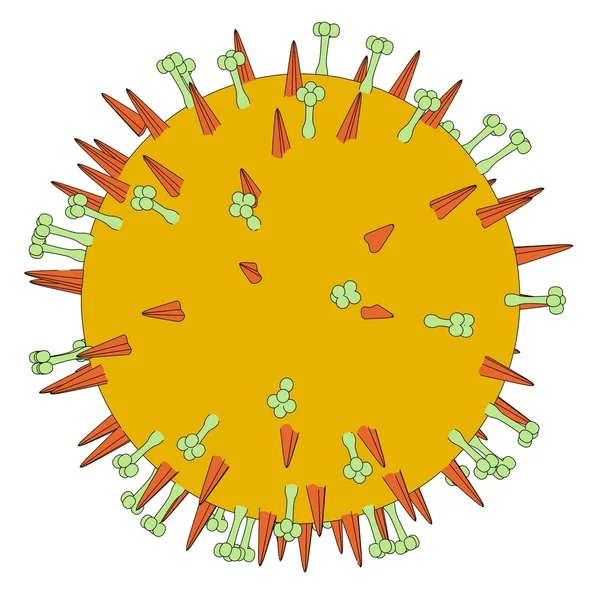 Dibujos animados ilustración del virus de la gripe — Foto de Stock
