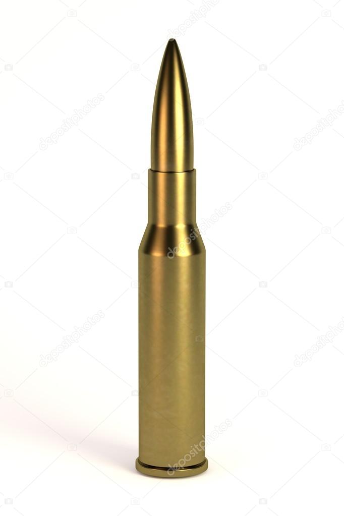 Realistic 3d render of bullet