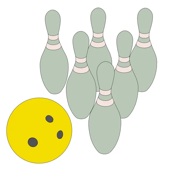 Immagine cartone animato di bowling set — Foto Stock