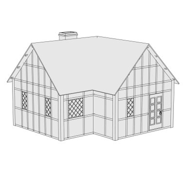 Ortaçağ evi çizgi film resim