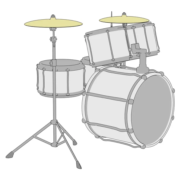 Cartoon illustration of drum set — Stock Photo, Image