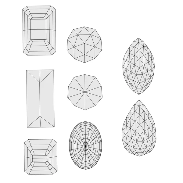 Desenhos animados de cortes de pedras preciosas — Fotografia de Stock