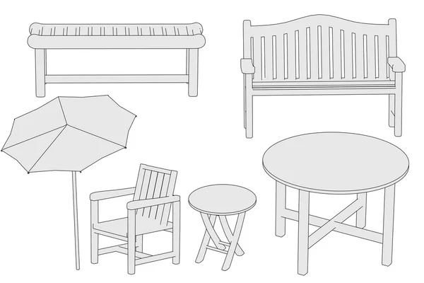 Cartoon image of garden furniture — Stock Photo, Image