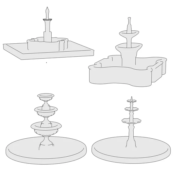 Illustration of classic fountains — Stock Photo, Image