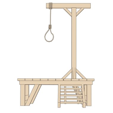 Ortaçağ darağacı çizgi film resim