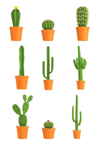 Rendu 3d réaliste de jeu de cactus — Photo