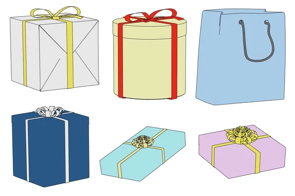 Карикатура на подарочные коробки — стоковое фото