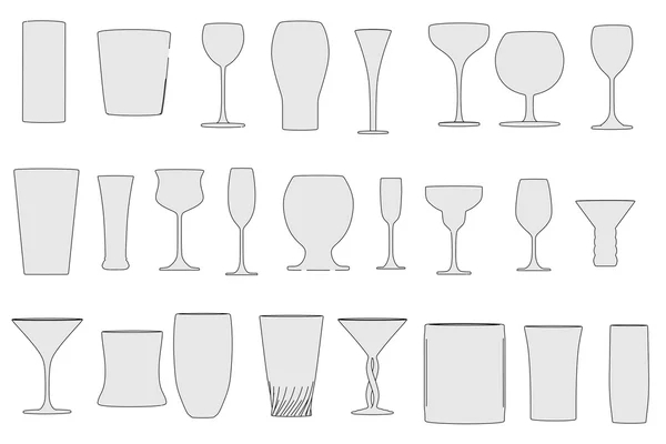 Karikatür resim içecek gözlük seti — Stok fotoğraf