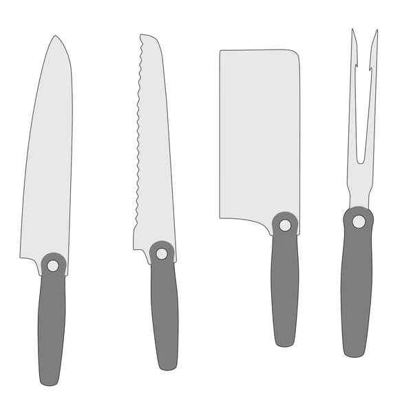 Kreslený obrázek kuchyňské nože — Stock fotografie