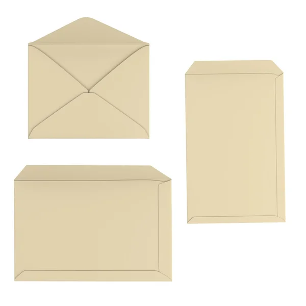 Realistic 3d render of envelopes — Stock Photo, Image