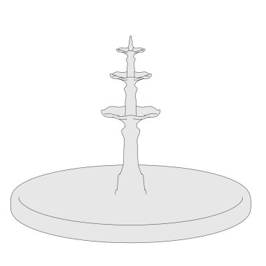 Klasik çeşme karikatür çizimi