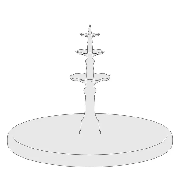 Cartoon illustration of classic fountain — Stock Photo, Image