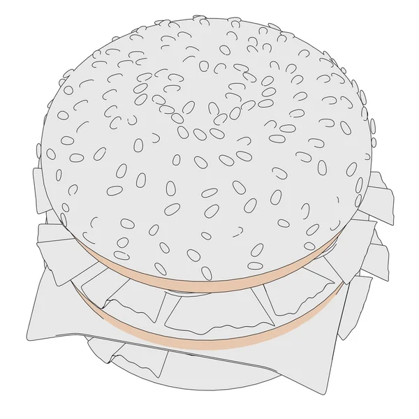 Мультяшне зображення гамбургерної їжі — стокове фото