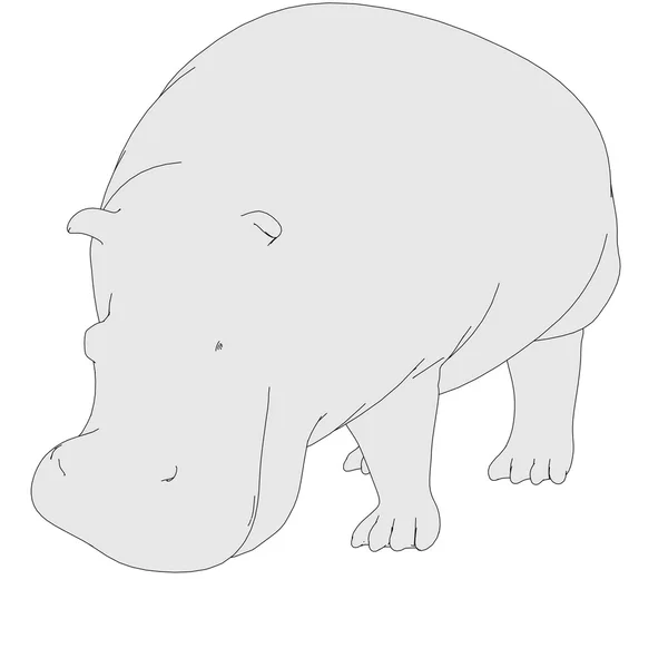 Cartoon image of hippo animal — Stock Photo, Image