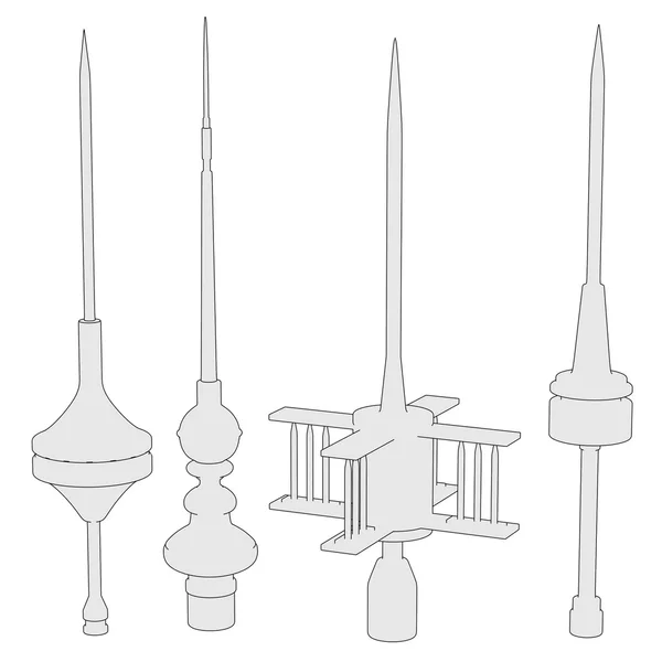 Cartoon image of lighting rods — Stock Photo, Image