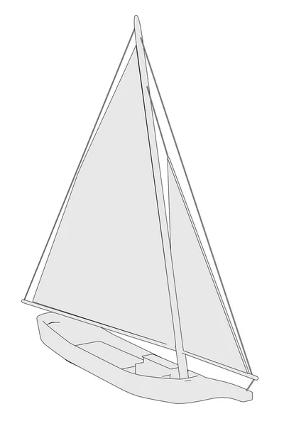 Cartoon image of little boat — 图库照片