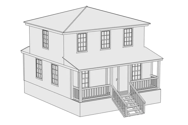 Imagem dos desenhos animados da casa dos EUA — Fotografia de Stock