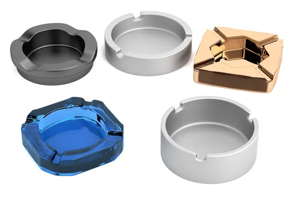 Realistic 3d render of ashtrays — Stock Photo, Image
