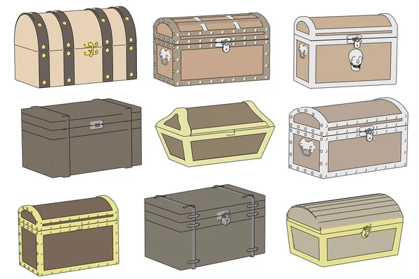 Cartoon image of antique chests — Stock Photo, Image