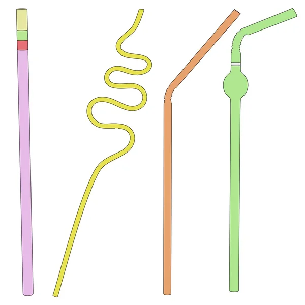 Cartoon illustration of drink straws — Stock Photo, Image
