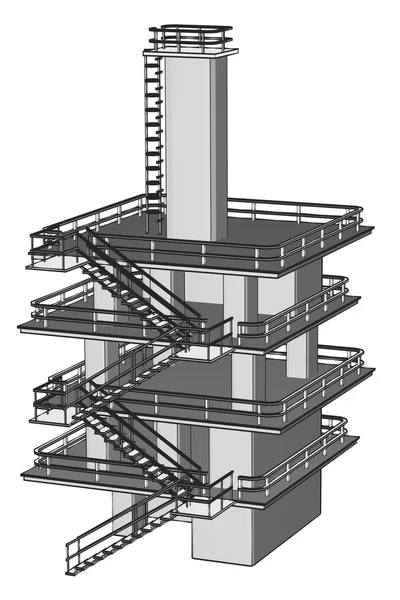 工业建筑的卡通形象 — 图库照片