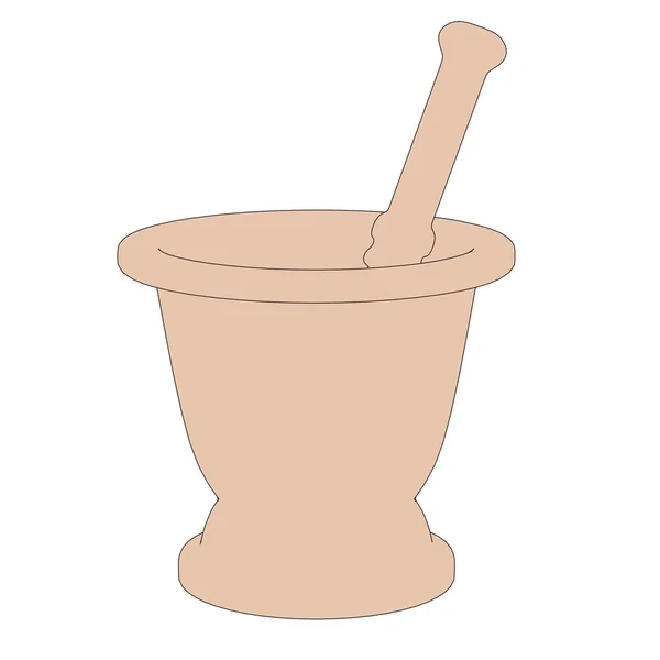 Cartoon image of mortar with smasher — Stock Photo, Image