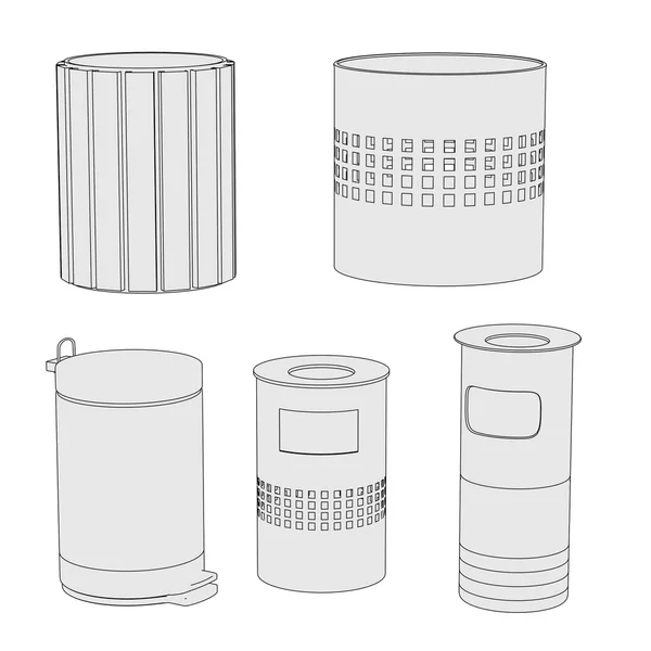 Cartoon image of trash bins — Stock Photo, Image