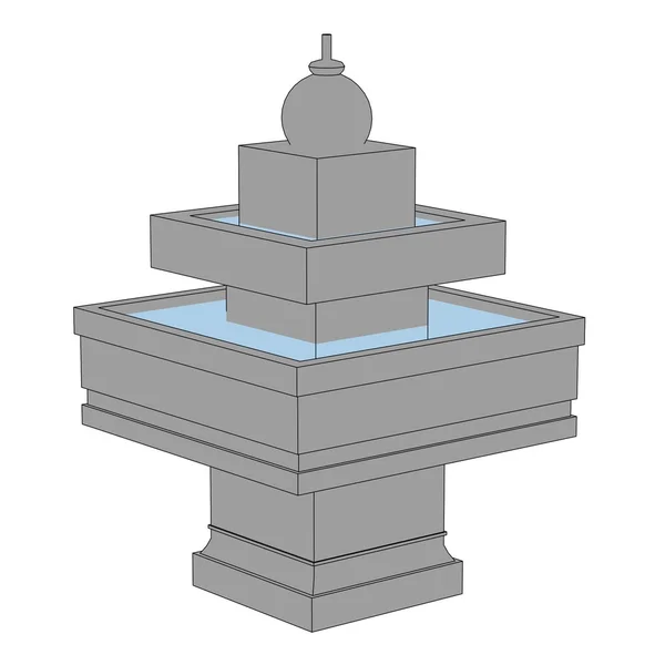 Cartoon image of classic fountain — Stock Photo, Image