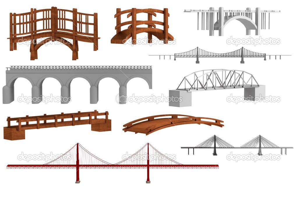 Realistic 3d render of bridges