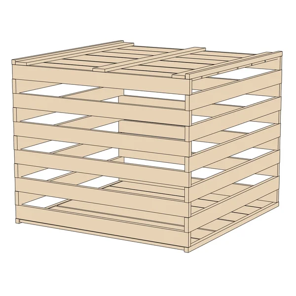 Cartoon afbeelding van houten kist — Stockfoto