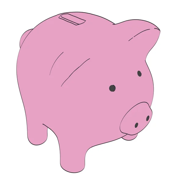 Cartoon image of piggy bank — Stock Photo, Image