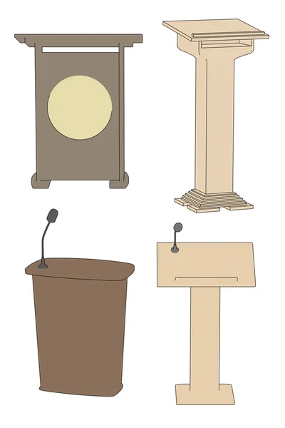 Карикатурное изображение подиумов речи — стоковое фото