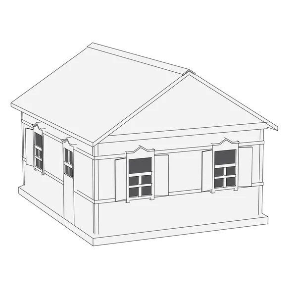 Cartoon image of russian house — Stock Photo, Image