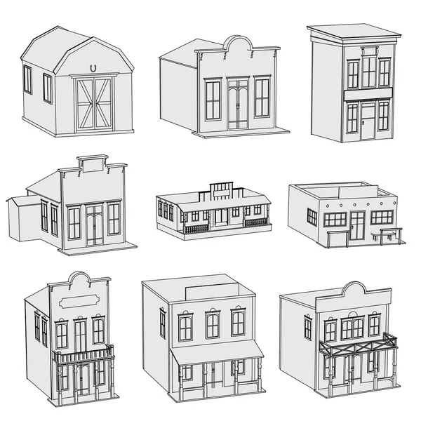 卡通形象的西方的房子 — 图库照片