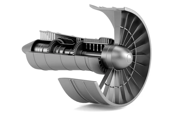 Realistické 3d vykreslení turbíny - letadlo — Stock fotografie