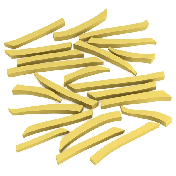 Rendering realistico 3d di patatine fritte — Foto Stock