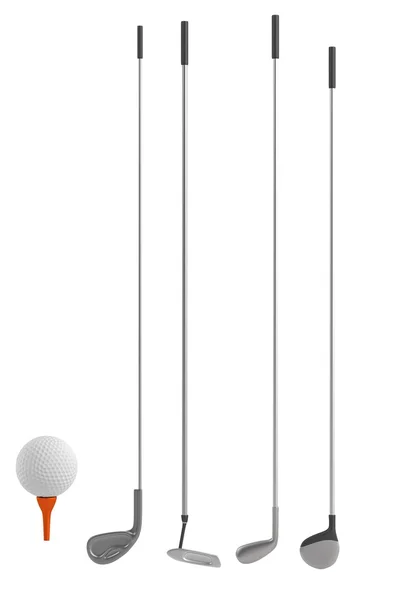 Realistyczne renderowanie 3d golf Polaków — Zdjęcie stockowe