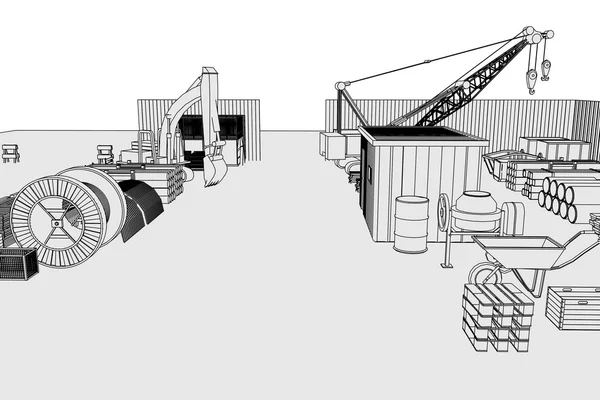 Imagen de dibujos animados del sitio de construcción —  Fotos de Stock