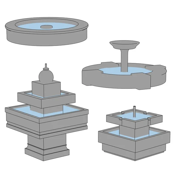 Cartoon image of classic fountains — Stock Photo, Image