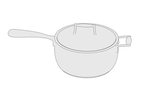 Cartoon image of cooking pan — Stock Photo, Image