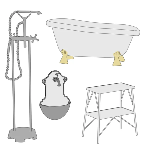 Imagen de dibujos animados del conjunto de baño — Foto de Stock