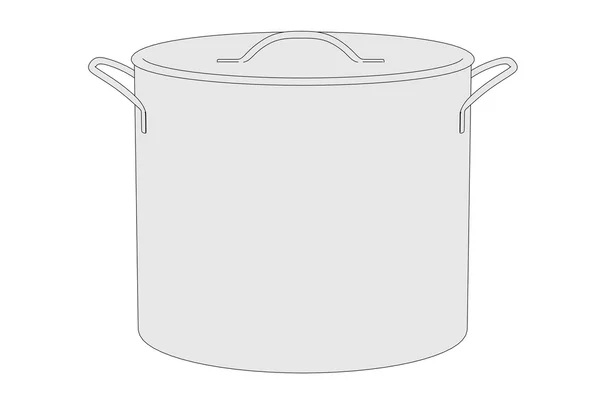 卡通形象的蒸煮锅 — 图库照片